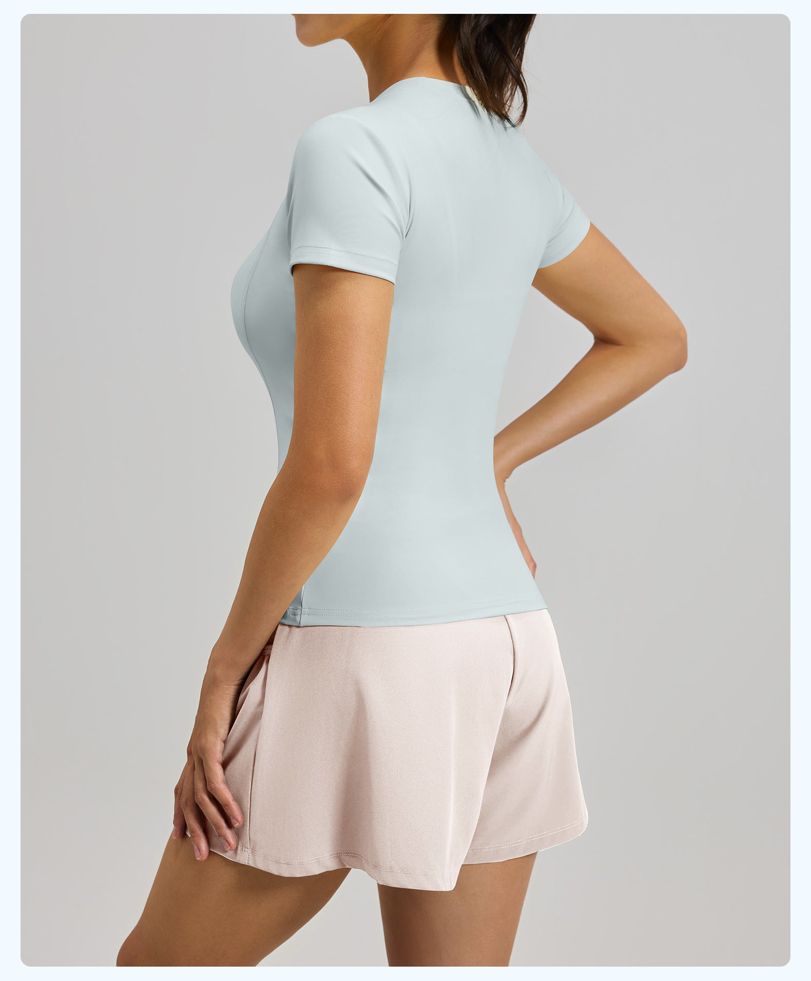 Solid color sports suit high waist tight running hip yoga fitness suit female
