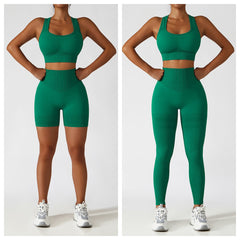 Seamless Yoga bra shorts high shock absorption-gather fitness kit 6 colors