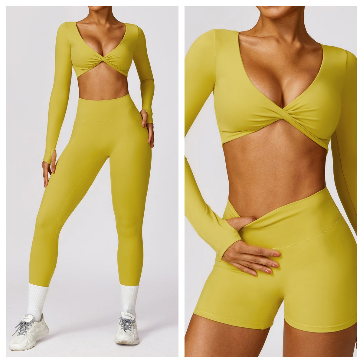 Wear a tight sports set of quick-drying running fitness clothing 8552