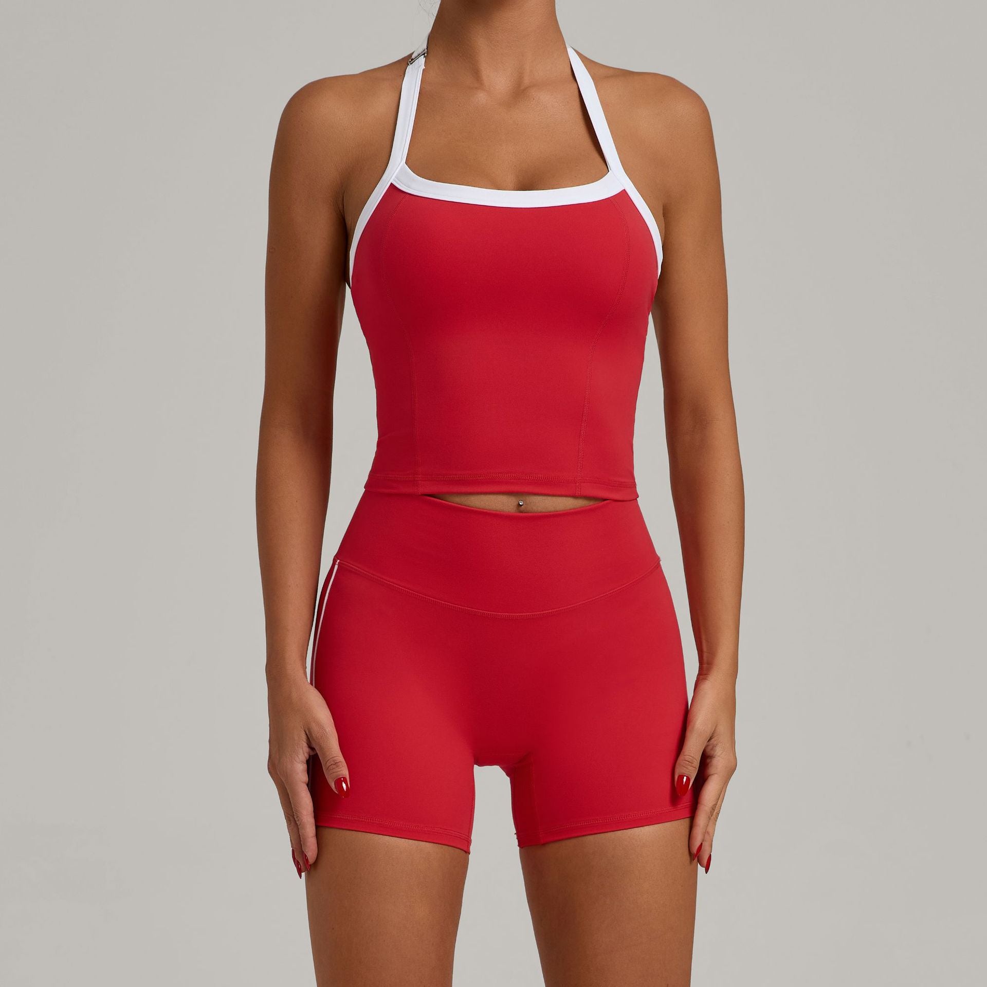 Women's Fitted Brushed Yoga Set, Quick-drying Workout Outfit for Outdoor Running