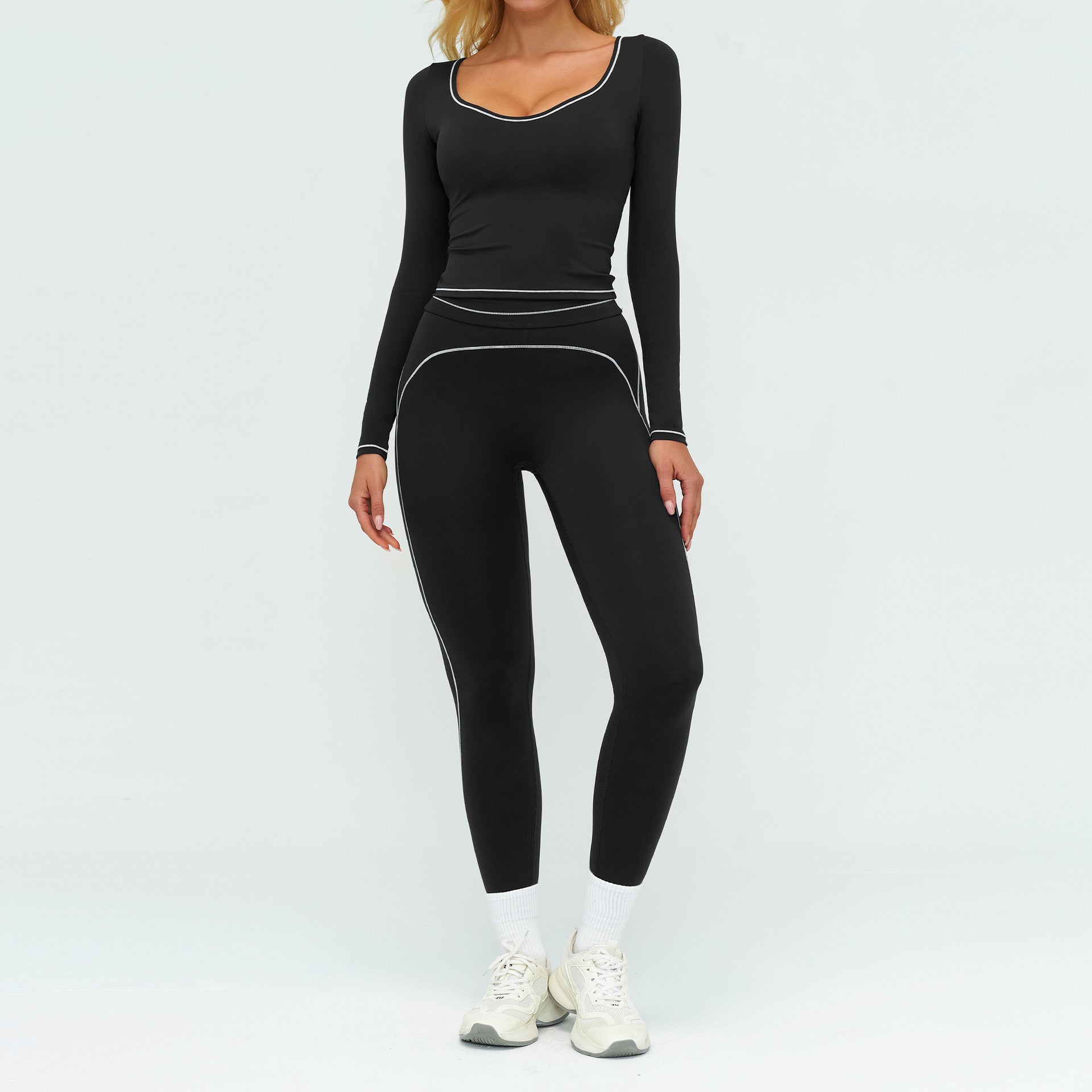 Yoga set  sports and fitness wear, women's running exercise set 7028