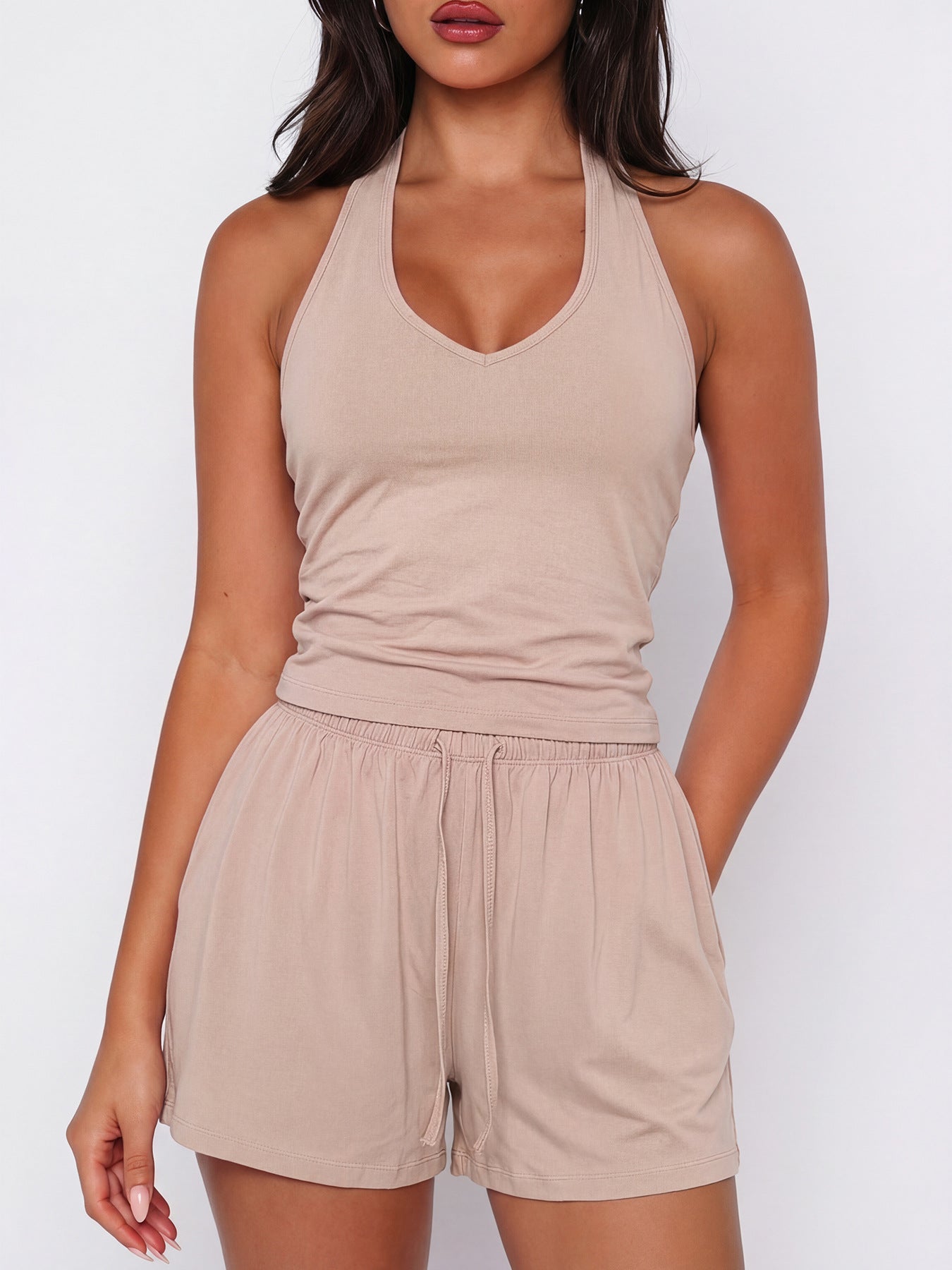 Women's Backless Cami Yoga Set Casual Running Fitness Wear