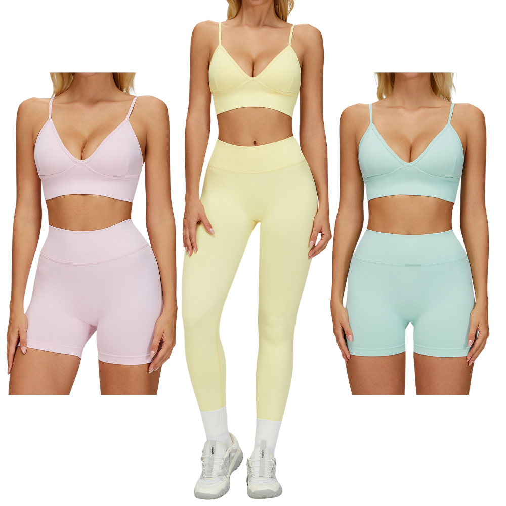 Seamless High-Waisted Yoga Set, Tummy Control & Slim Fit, Quick-Drying Active Wear, Outdoor Running & Sports Suit 7790