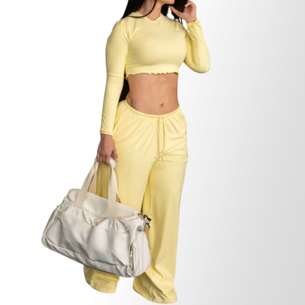 New style suit dance movement loose droop feeling wide leg pants yoga suit slim long sleeve jacket fitness suit