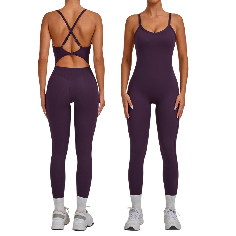 Adjustable buckle onesie cross waist lift hip exercise yoga tight onesie