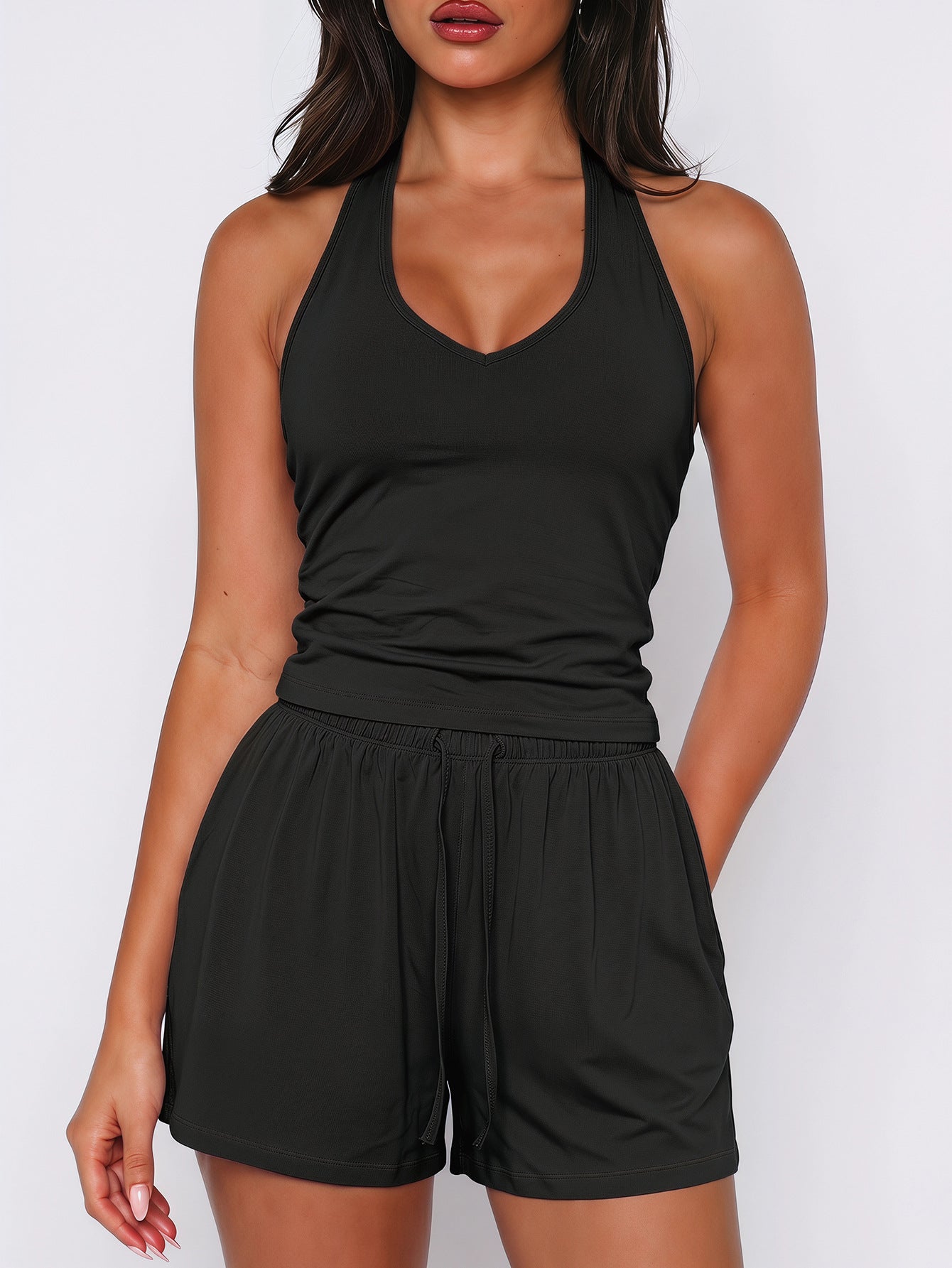 Women's Backless Cami Yoga Set Casual Running Fitness Wear