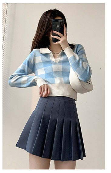 Mid-length elastic waist high waist Korean version A-line skirt large size loose skirt