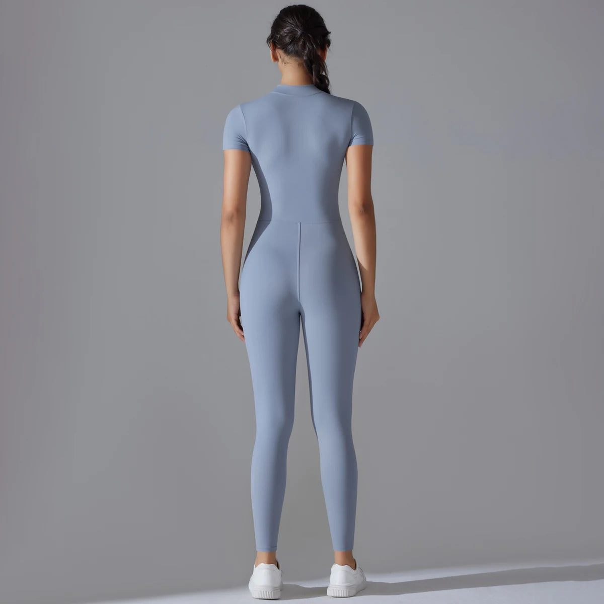 One Piece Yoga Wear Breathable Front Zipper Sportswear One Piece Women Jumpsuit