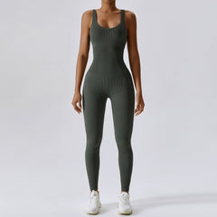 Seamless one-piece yoga suit abdominal slimming elastic bodysuit 6848 7 colors