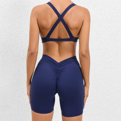 Fashion sexy naked fitness tight quick drying sportset 6 colors