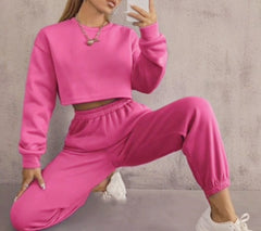 Crew-neck pullover pants casual fashion long-sleeved hoodie set 7color