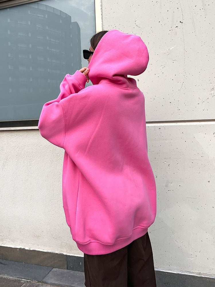 Fleece loose pocket hoodie 8 colors