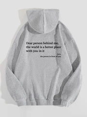 Fleece hoodie plain letter pocket drawstring printed hoodie plus size 11color