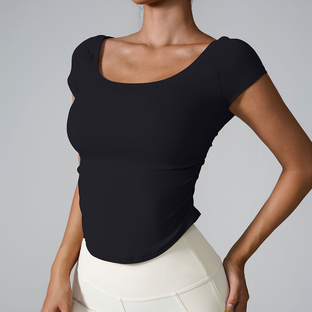 Women Bare Feel Quick Dry Slim Sports Tee, Lightweight for Yoga Running