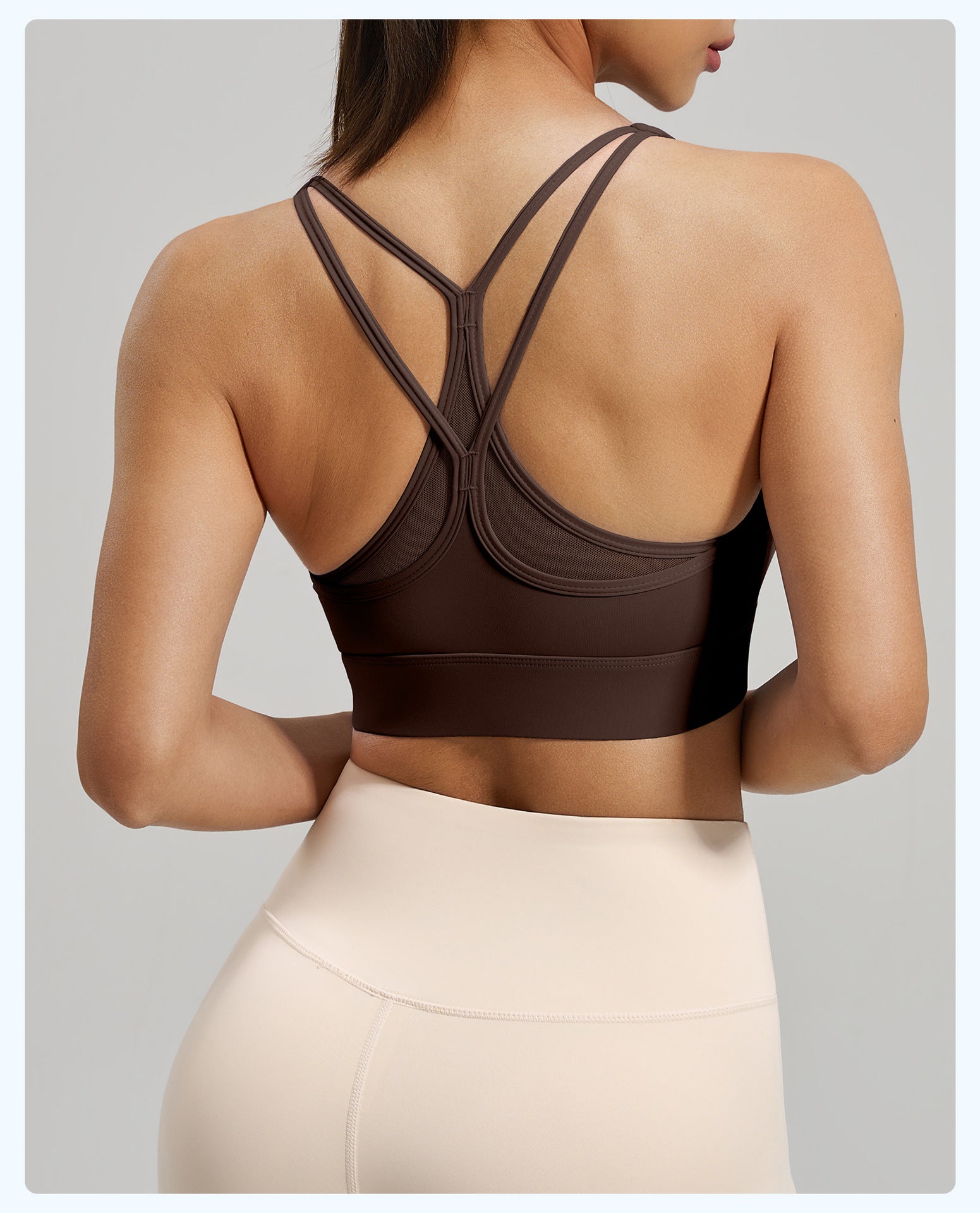 Mesh Crisscross Back High Impact Sports Bra, Shockproof Yoga & Fitness Top for Women