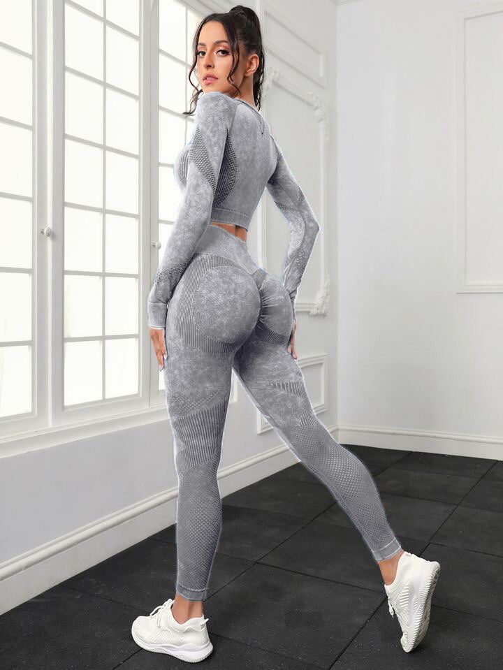 Washed seamless cut-out exercise fitness pantsuit  7colors