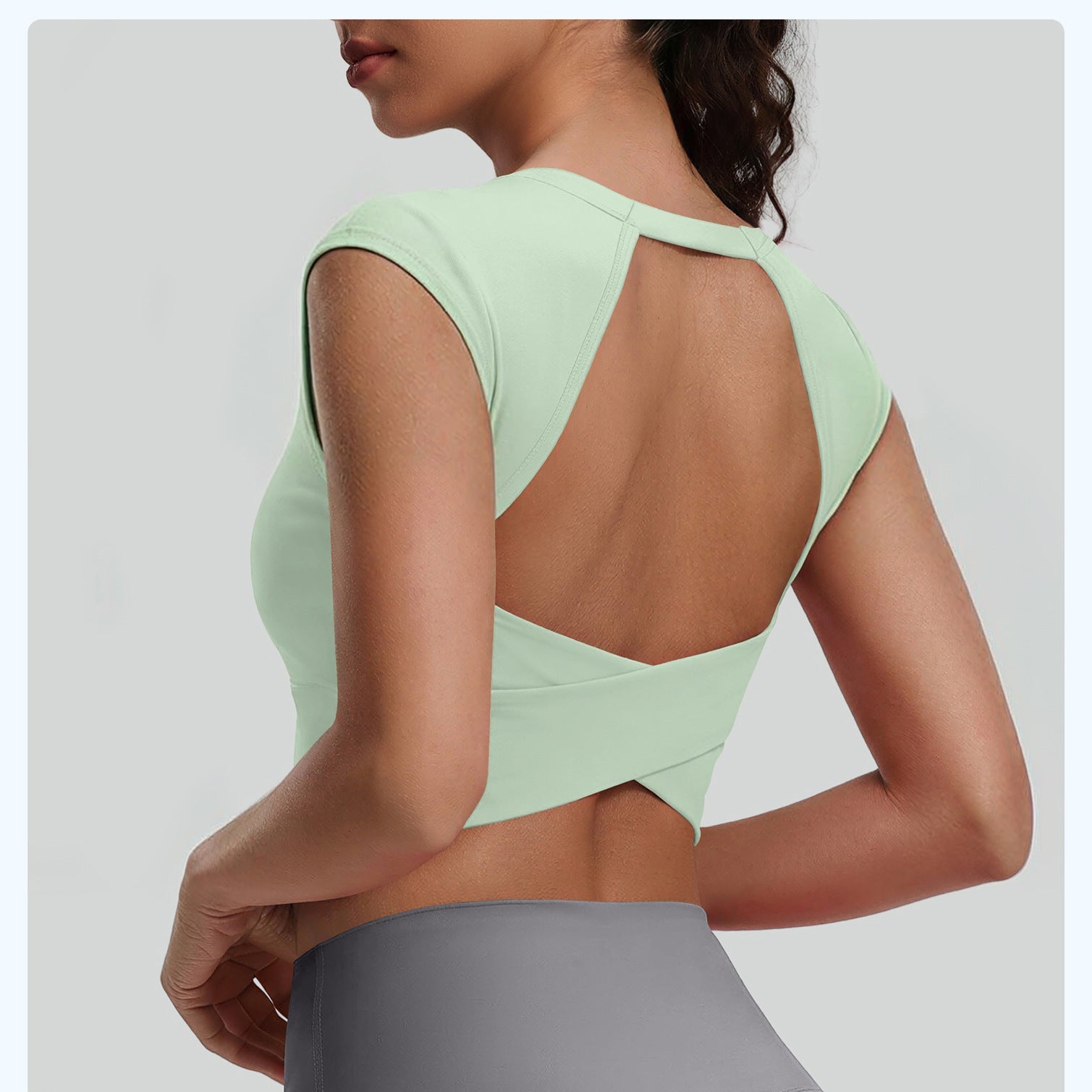Women's Twisted Cutout Back Yoga Tank Top with Removable Pads