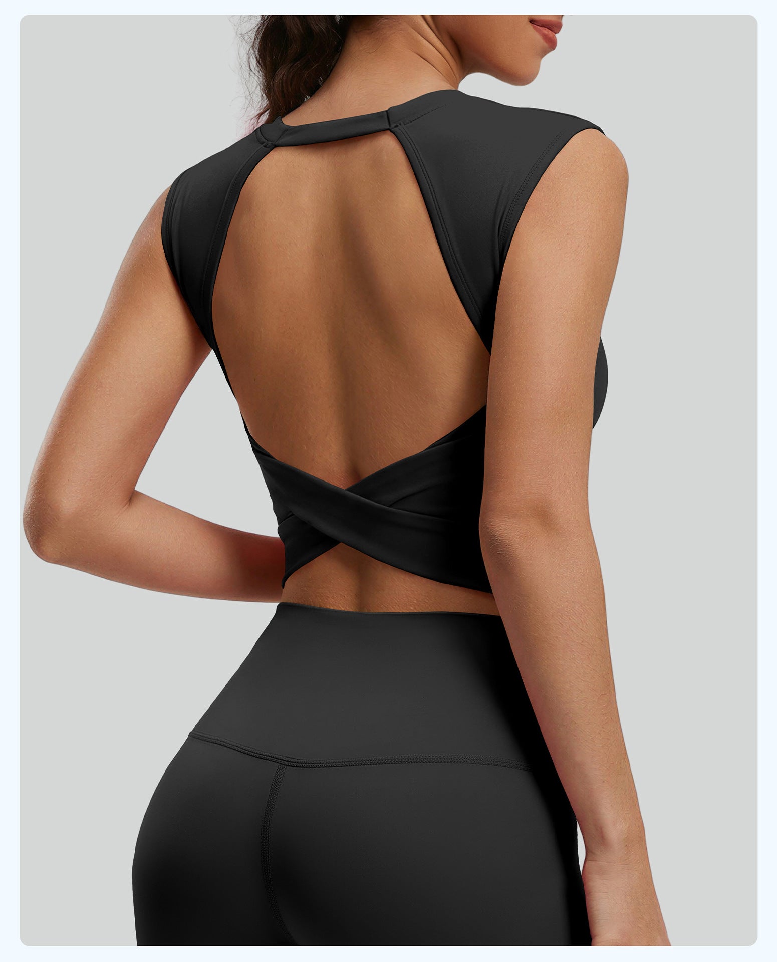 Women's Twisted Cutout Back Yoga Tank Top with Removable Pads