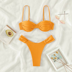 Bikini Triangle plus size women's two-piece swimsuit 3021 5 colors