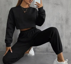 Crew-neck pullover pants casual fashion long-sleeved hoodie set 7color