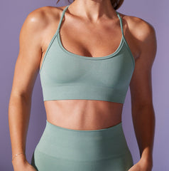 Seamless cationic yoga set sports bra underwear 6 colors-1