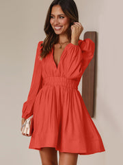 V-neck skirt pleated skirt peplum French dress