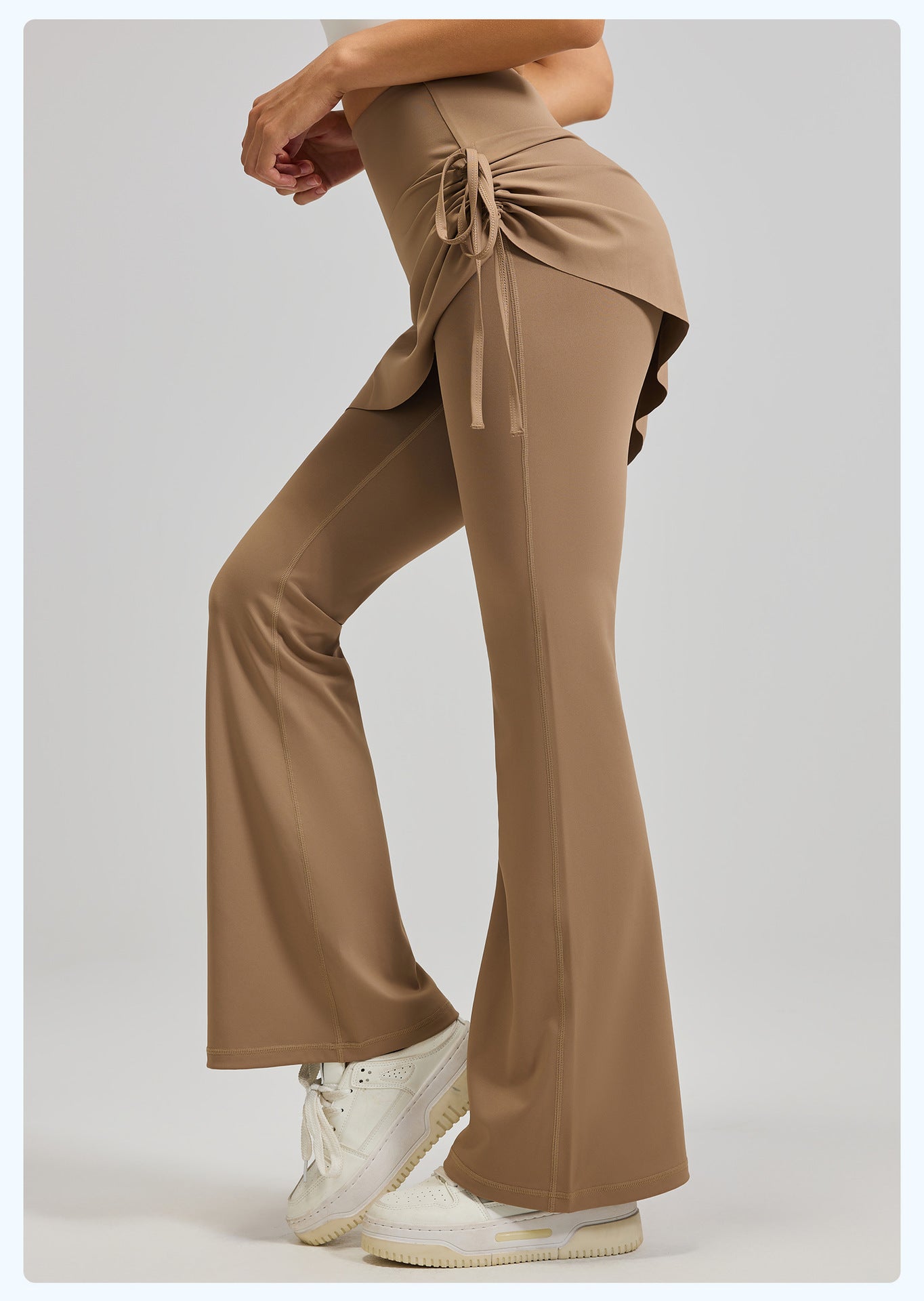 New Ruffled Flared Skort, Fake Two-Piece High-Waist Lifting Yoga Pants for Pilates