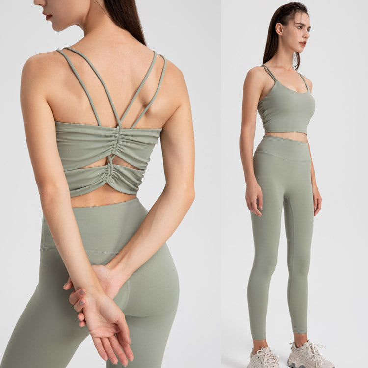 Nude high waist and hip lift running fitness pantsuit 5 colors