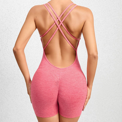 Pleated peach butt dry yoga jumpsuit 8 colors