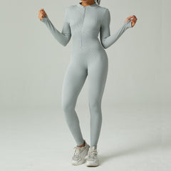 Seamless yoga jumpsuit tight-fitting long-sleeved waist pants 6 colors