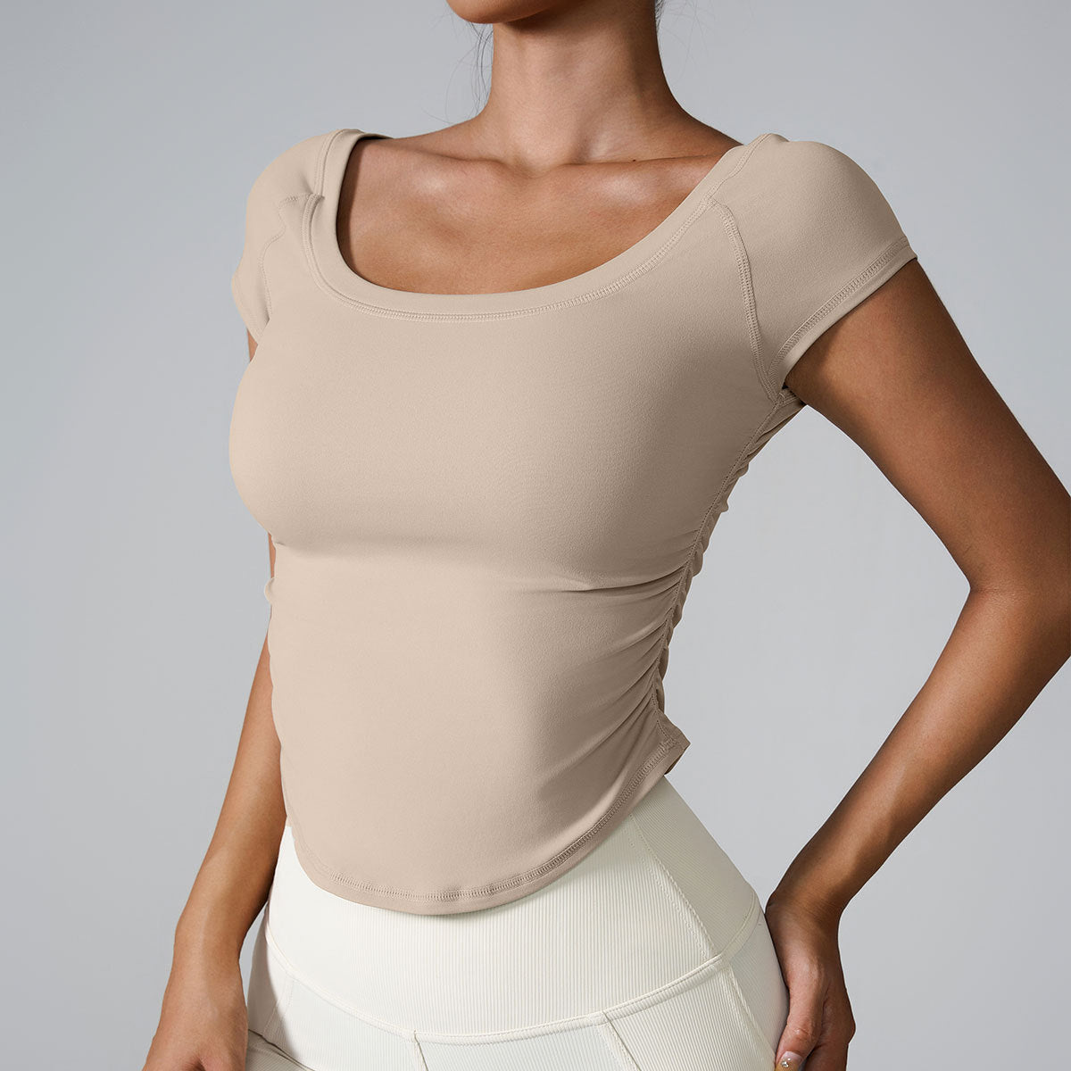 Women Bare Feel Quick Dry Slim Sports Tee, Lightweight for Yoga Running