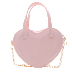 Stylish jelly bag with heart mini one-shoulder slant bag for women