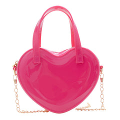 Stylish jelly bag with heart mini one-shoulder slant bag for women