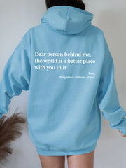 Fleece hoodie plain letter pocket drawstring printed hoodie plus size 11color