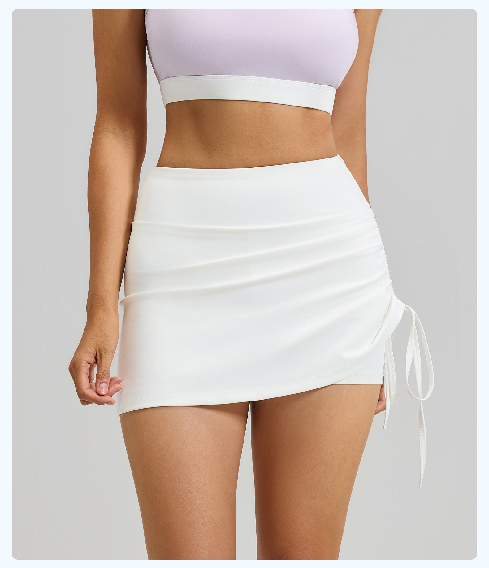 Ruffled High-Waist Sports Skort for Women, Anti-Chafing & Anti-Ride-Up, Fake Two-Piece Yoga Shorts for Running