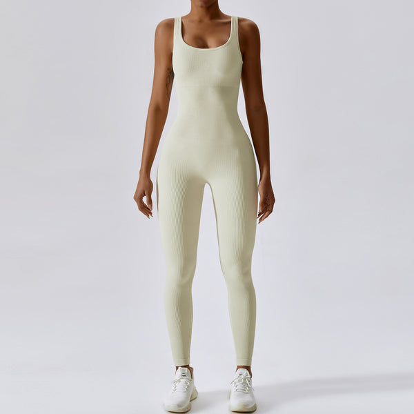 Seamless one-piece yoga suit abdominal slimming elastic bodysuit 6848 7 colors
