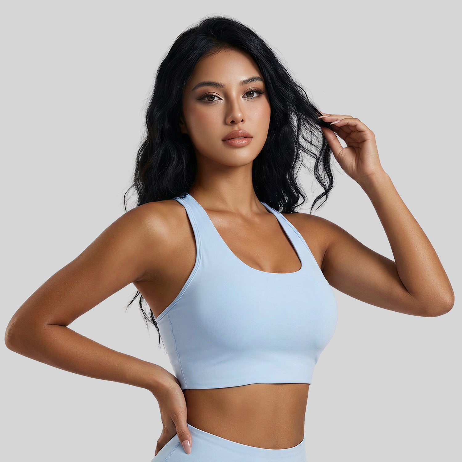 Women Summer Sports Yoga Bra, Twist Knot Halter Top, High Elastic Fixed Padding, Beauty Back Fitness
