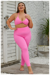 Plus size yoga suit high waist sports tight naked quick drying plus size fitness suit 8013 3 colors