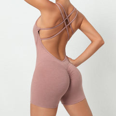 Pleated peach butt dry yoga jumpsuit 6 colors