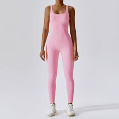 Seamless one-piece yoga suit abdominal slimming elastic bodysuit 6848 7 colors