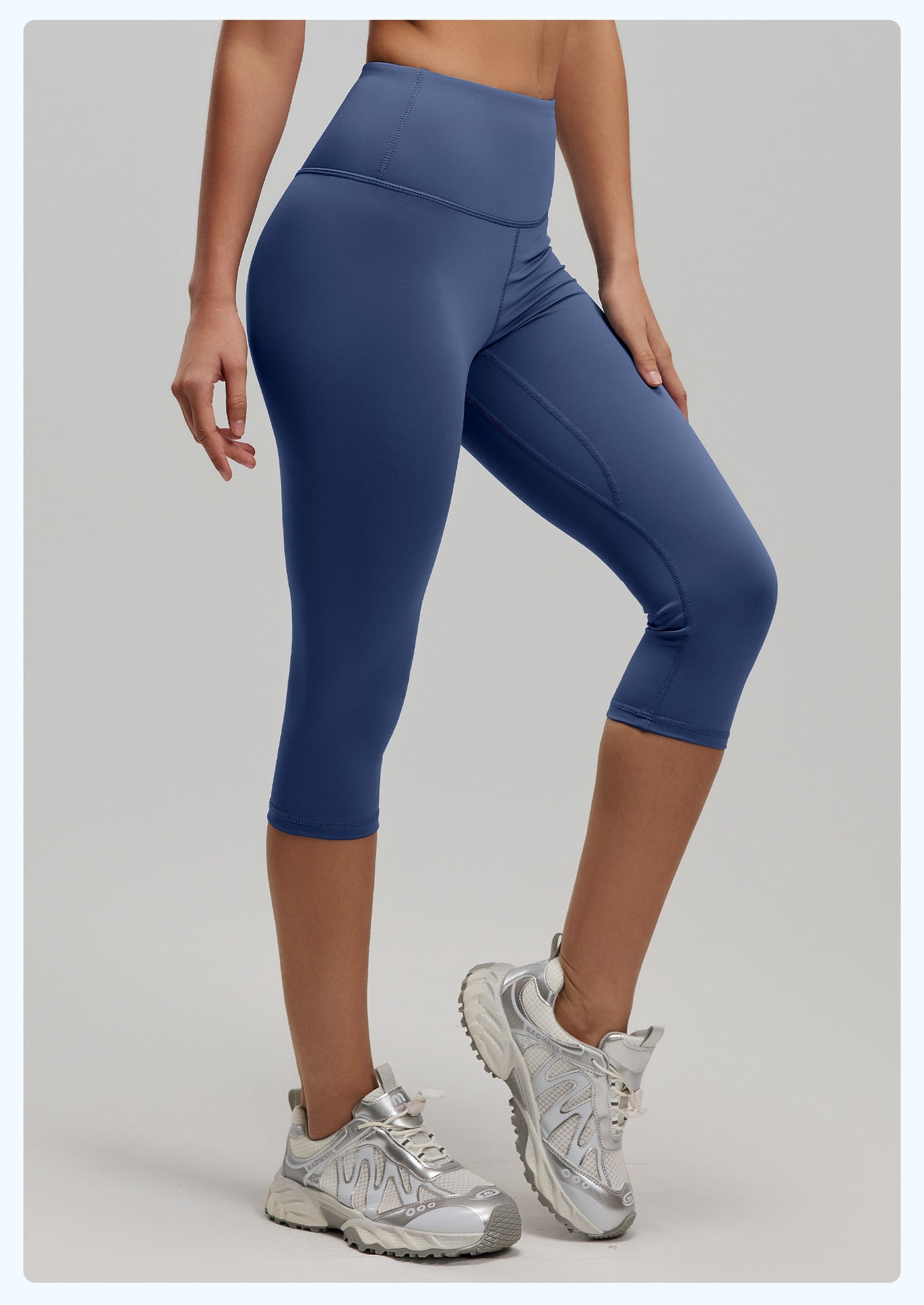 Women's High Waist 7/8 Length Fitness Leggings, Stretchy Hip Lifting Yoga Pants, Tight Peach Butt Sports Trousers
