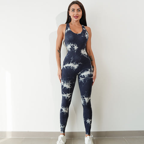 One-piece fitness yoga suit tight stretch beauty back jumpsuit 6colors