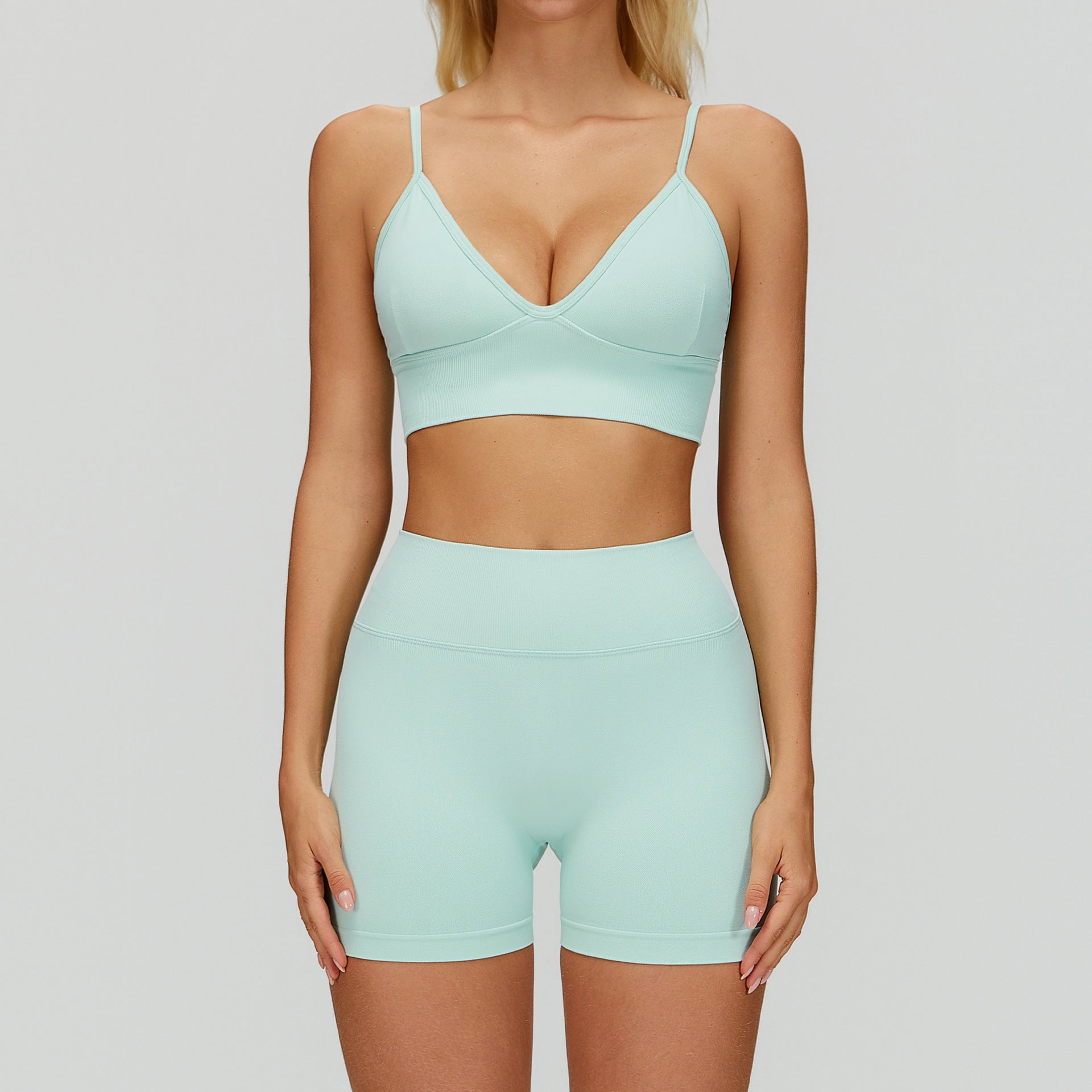 Seamless High-Waisted Yoga Set, Tummy Control & Slim Fit, Quick-Drying Active Wear, Outdoor Running & Sports Suit 7790