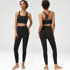 Naked Yoga Suit Women's Large Size Sports fitness Suit 2 Pieces 9 Colors