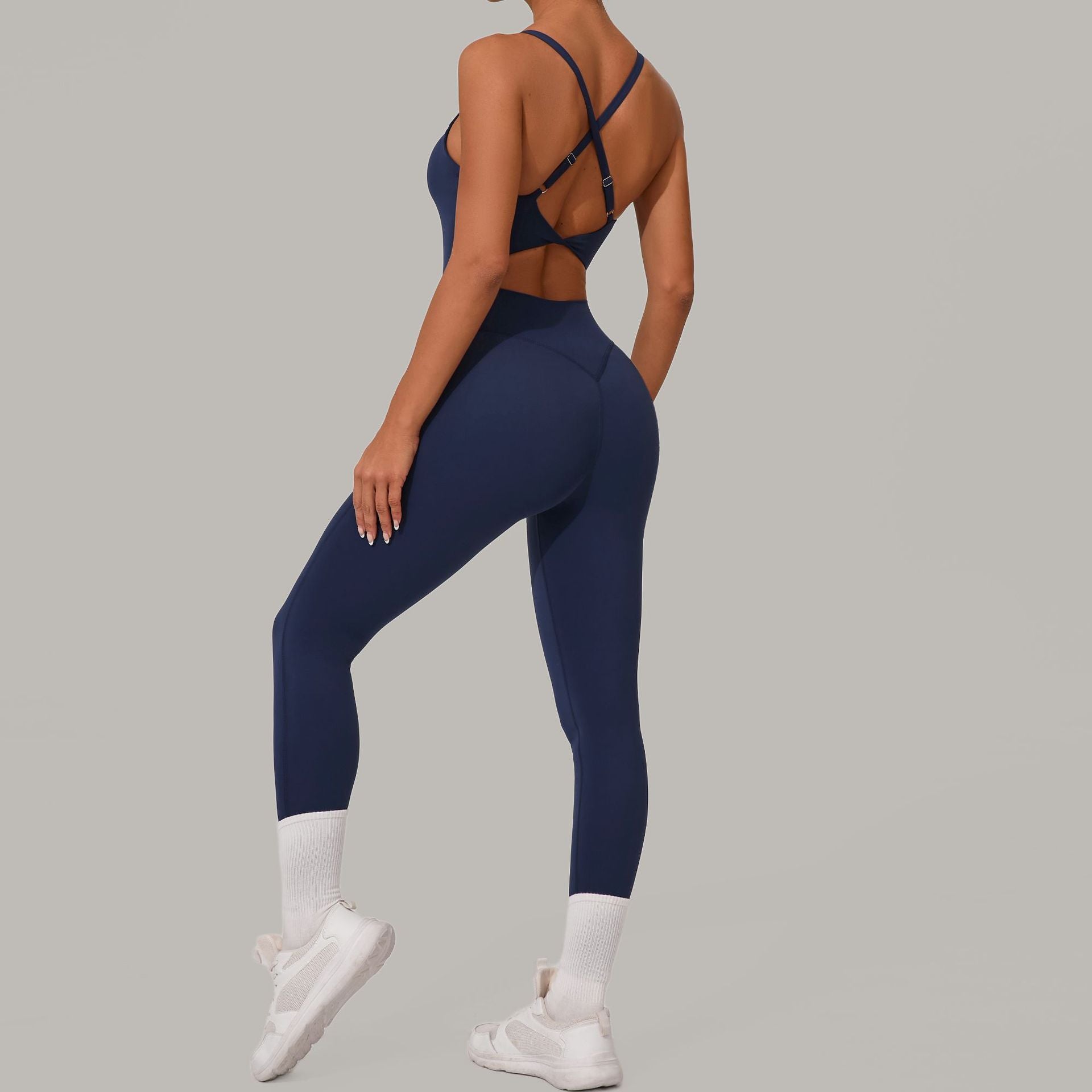 Adjustable buckle onesie cross waist lift hip exercise yoga tight onesie