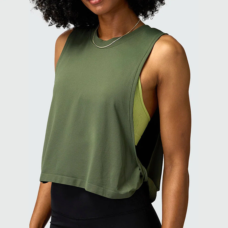 Women's Loose-fit Sleeveless Workout Tank Top for Running, Yoga & Gym Training