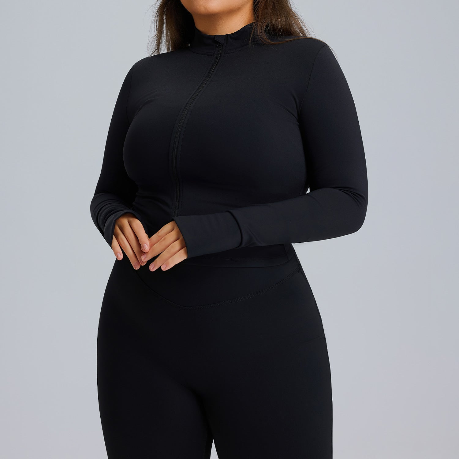 Plus Size High Waist Yoga Set for Women, High Stretch Butt Lifting Quick Dry Workout Tracksuit