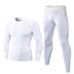 11515+11323Men's quick-drying fitness suit high elastic tight training long-sleeved trousers sportswear two-piece set 5 colors