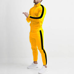 Leisure sports suit color matching style men's personalized hooded trendy sports suit 7 colors