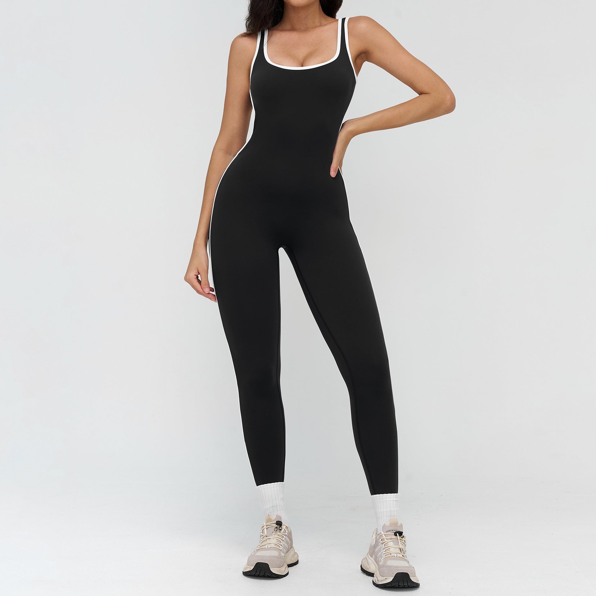 Yoga jumpsuit generous neckline, fitness suit, running sports jumpsuit for women 9528